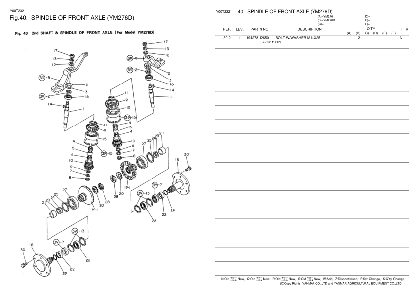 Yanmar YM276 Tractor Parts Manual - Image 6