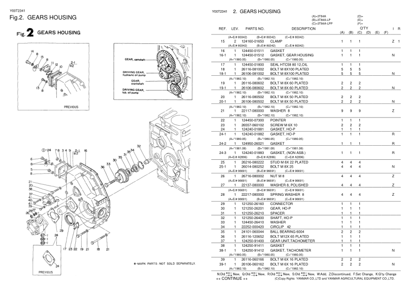 Yanmar YM330 Tractor Parts Manual - Image 8