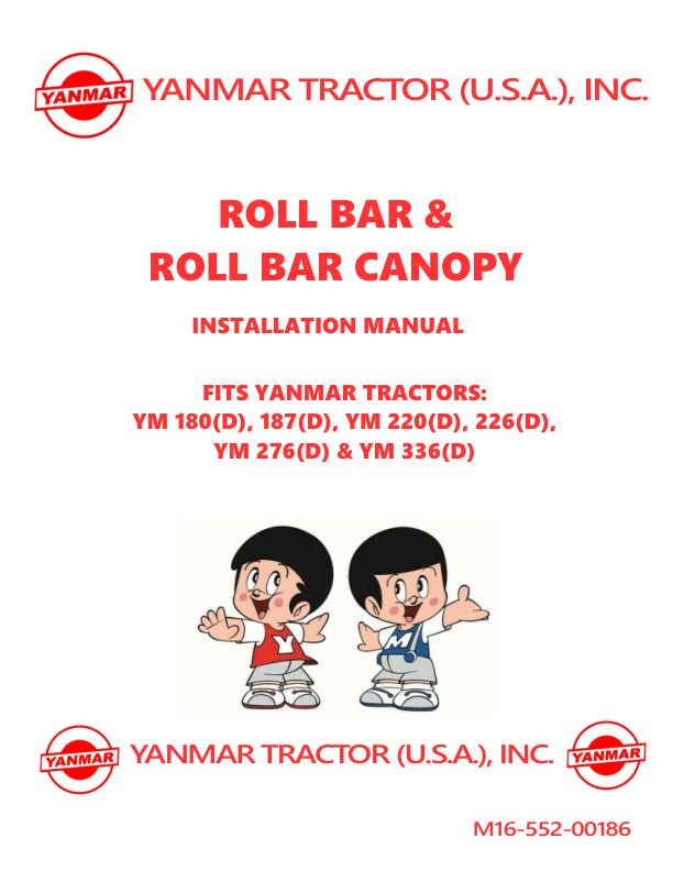 Yanmar YRB180 YRB187 YRB220 YRB226 YRB276 YRB336 Tractors ROPS Install Manual - Image 2