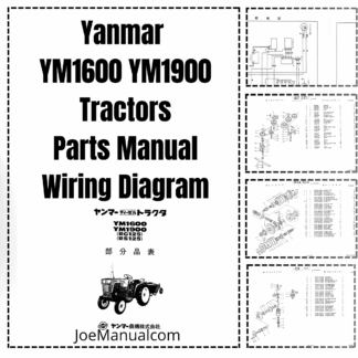 Yanmar YM1600 YM1900 Tractors Parts Manual Wiring Diagram
