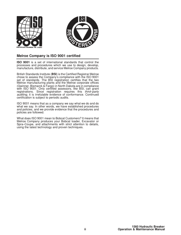 Bobcat 1560 Hydraulic Breaker Operators Manual - Image 5