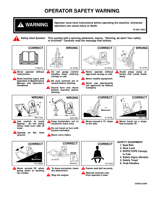 Bobcat 430 Excavator Operation and Maintenance Manual 5625 5627 5629 5630 - Image 3
