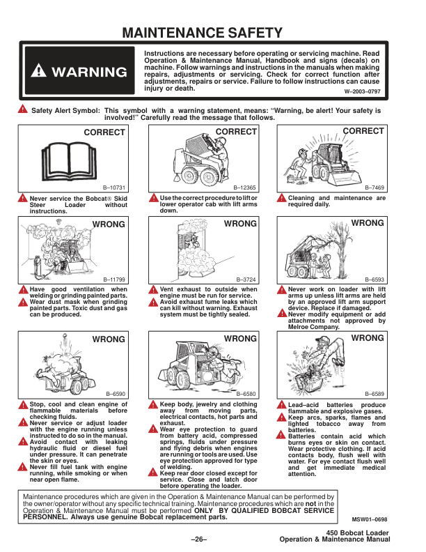 Bobcat 450 Skid Steer Loader Operation and Maintenance Manual - Image 8