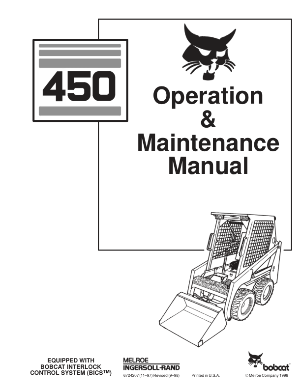 Bobcat 450 Skid Steer Loader Operation and Maintenance Manual - Image 2