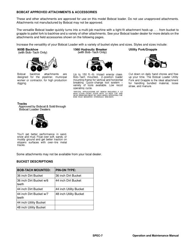 Bobcat 453 Skid Steer Loader Operation and Maintenance Manual 5150 1551 2004y - Image 6
