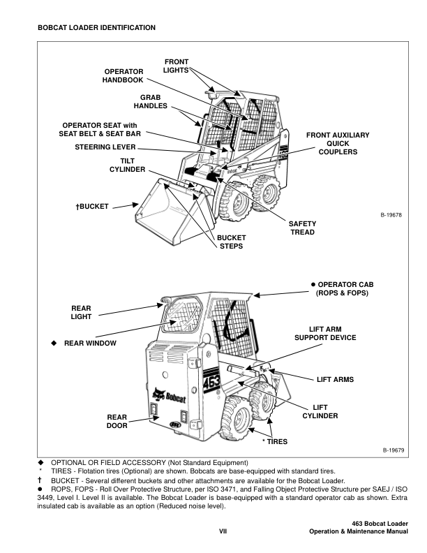Bobcat 463 Skid Steer Loader Operation and Maintenance Manual 5389 5390 - Image 6