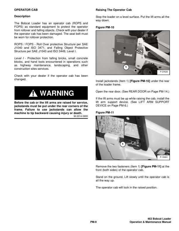 Bobcat 463 Skid Steer Loader Operation and Maintenance Manual 5389 5390 - Image 9