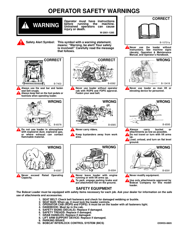 Bobcat 463 Skid Steer Loader Operation and Maintenance Manual 5389 5390 - Image 3