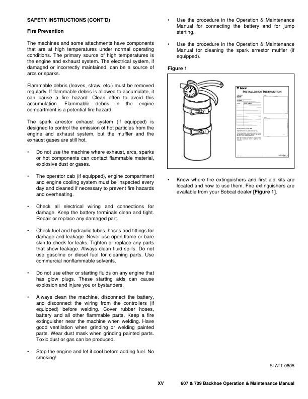 Bobcat 607 709 709FDS Backhoe Operation and Maintenance Manual - Image 6