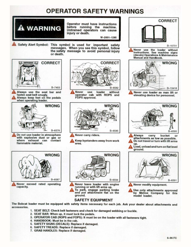 Bobcat 700 Skid Steer Loader Operation and Maintenance Manual - Image 3