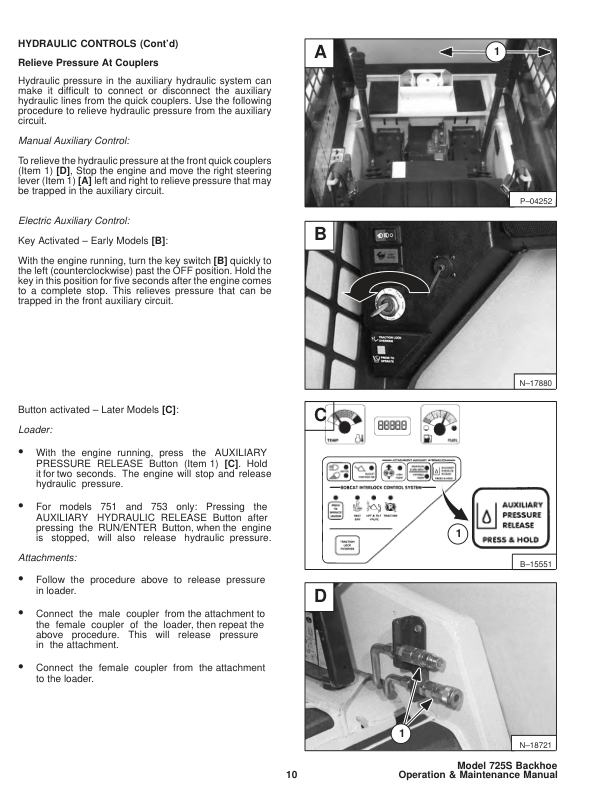 Bobcat 725S Backhoe Operation and Maintenance Manual - Image 10