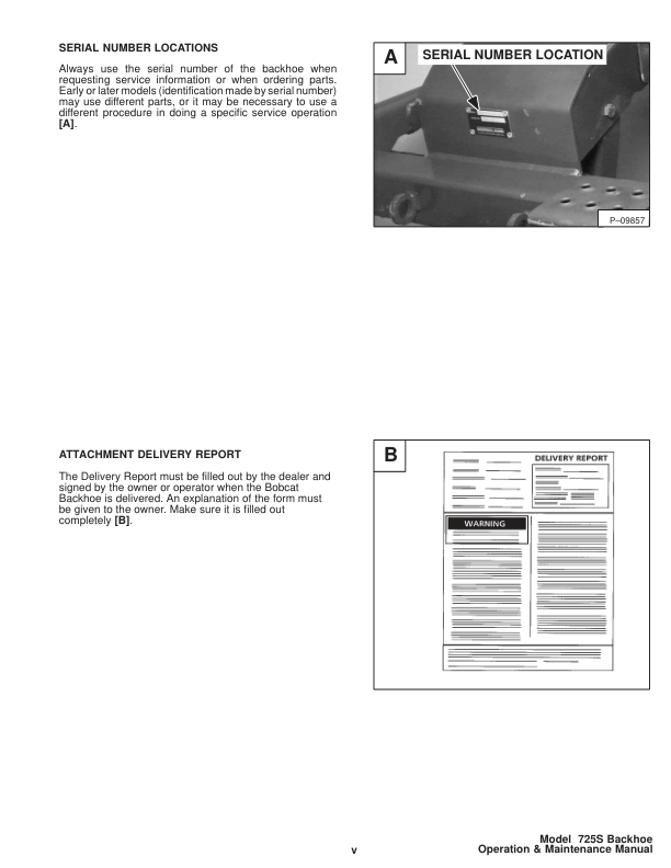Bobcat 725S Backhoe Operation and Maintenance Manual - Image 7
