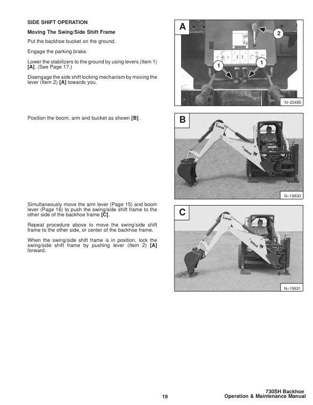 Bobcat 730SH Backhoe Operation and Maintenance Manual - Image 10