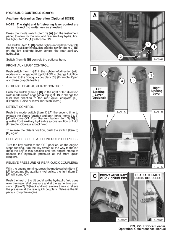 Bobcat 753 753H PlusSkidsteer Loader Operation and Maintenance Manual - Image 7