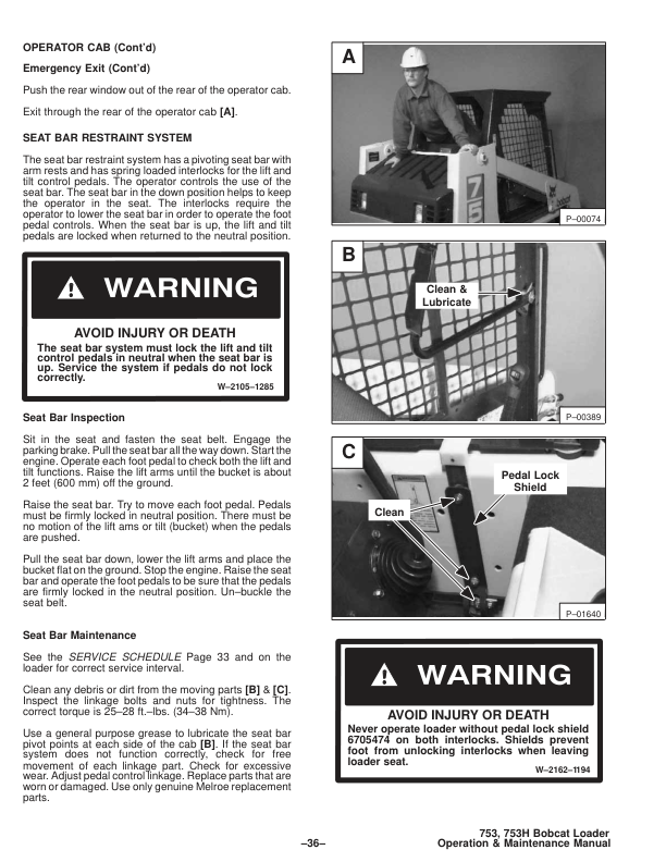 Bobcat 753 753H PlusSkidsteer Loader Operation and Maintenance Manual - Image 8