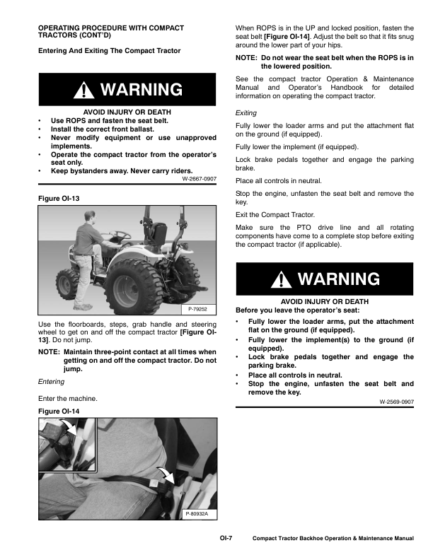 Bobcat 7TB 8TB Backhoe Operation and Maintenance Manual AE3H AE3L - Image 6
