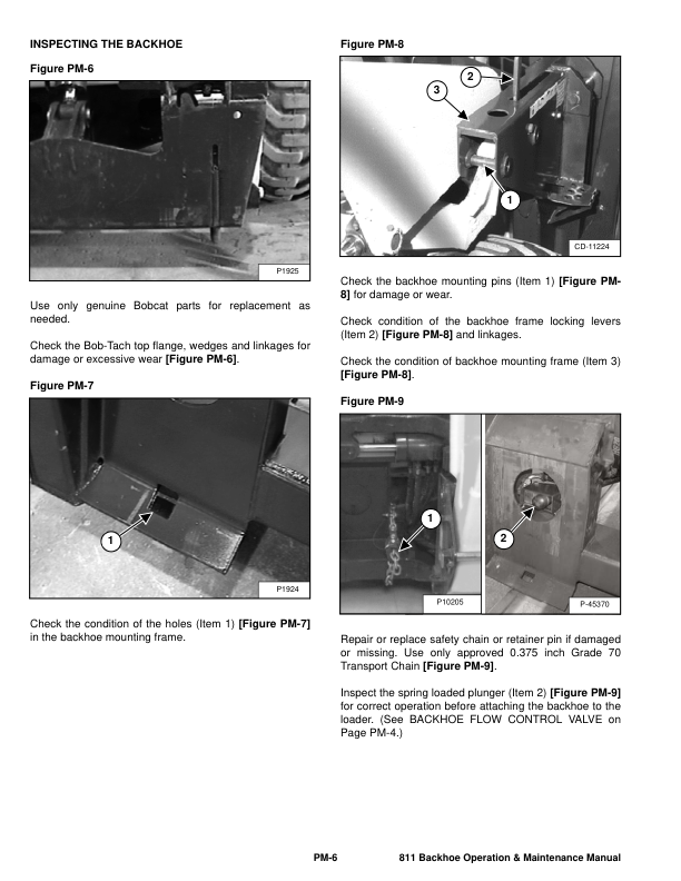 Bobcat 811 Backhoe Operation and Maintenance Manual 630002836 and Below - Image 9
