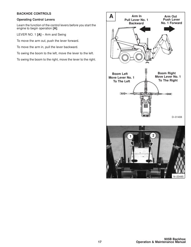 Bobcat 905B Backhoe Operation and Maintenance Manual - Image 9
