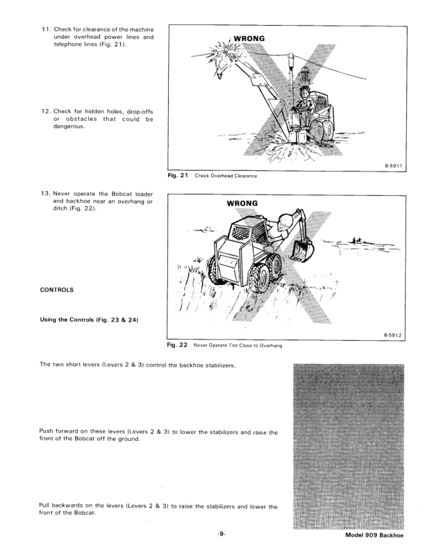 Bobcat 909 Backhoe Operation and Maintenance Manual - Image 7