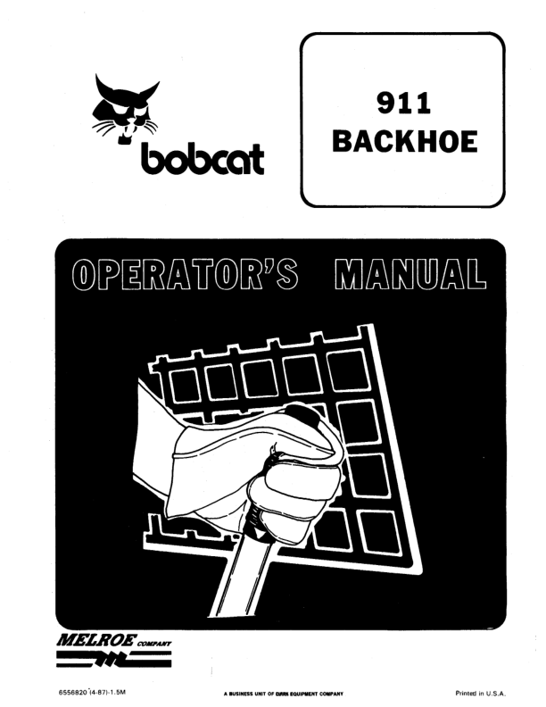 Bobcat 911 Backhoe Operation and Maintenance Manual - Image 2