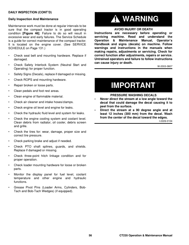 Bobcat CT235 Compact Tractor Operation and Maintenance Manual A9JY AU NZ - Image 11