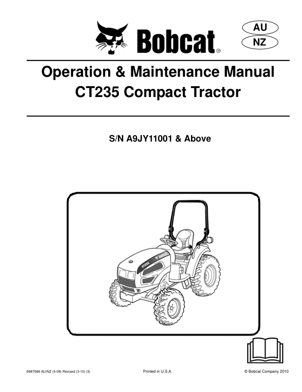 Bobcat CT235 Compact Tractor Operation and Maintenance Manual A9JY AU NZ - Image 2