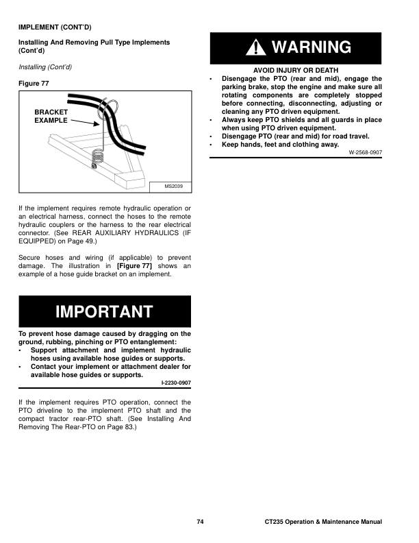 Bobcat CT235 Compact Tractor Operation and Maintenance Manual A9JY AU NZ - Image 12
