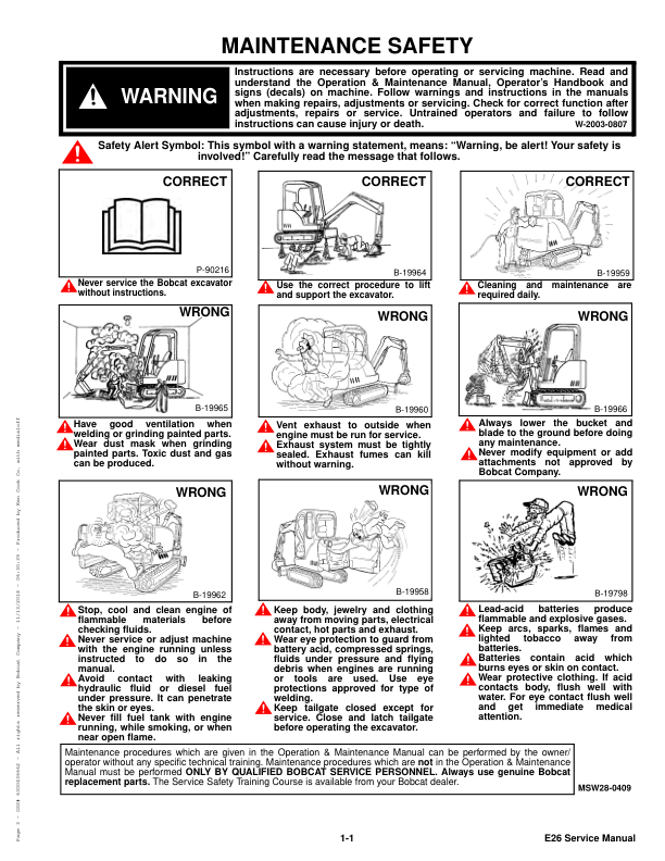 Bobcat E26 Excavator Service Manual AJRY B3332 B3JE - Image 3