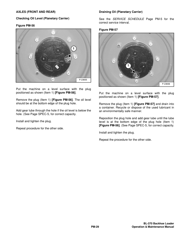 Bobcat Ingersoll-Rand BL-370 Backhoe Loader Operation and Maintenance Manual 572711001 B Series - Image 6