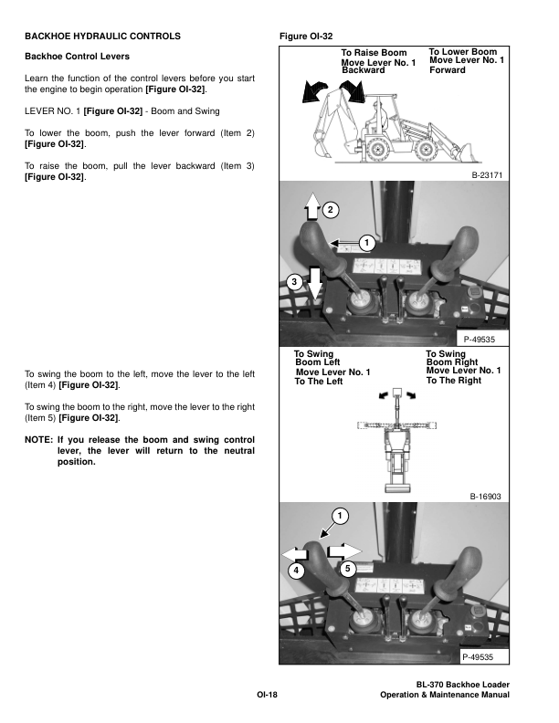 Bobcat Ingersoll-Rand BL-370 Backhoe Loader Operation and Maintenance Manual 572711001 B Series - Image 9