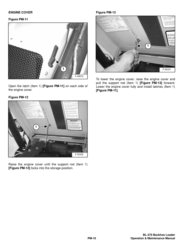 Bobcat Ingersoll-Rand BL-370 Backhoe Loader Operation and Maintenance Manual 573211001 B Series - Image 12