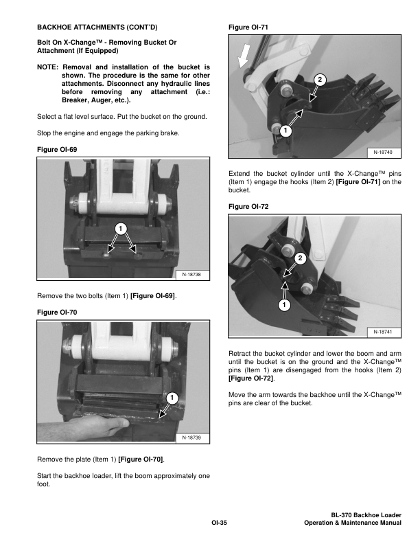 Bobcat Ingersoll-Rand BL-370 Backhoe Loader Operation and Maintenance Manual 573211001 B Series - Image 10