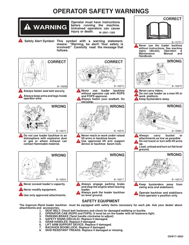 Bobcat Ingersoll-Rand BL-470 BL-475 Backhoe Loader Operation and Maintenance Manual 5705 5719 - Image 3