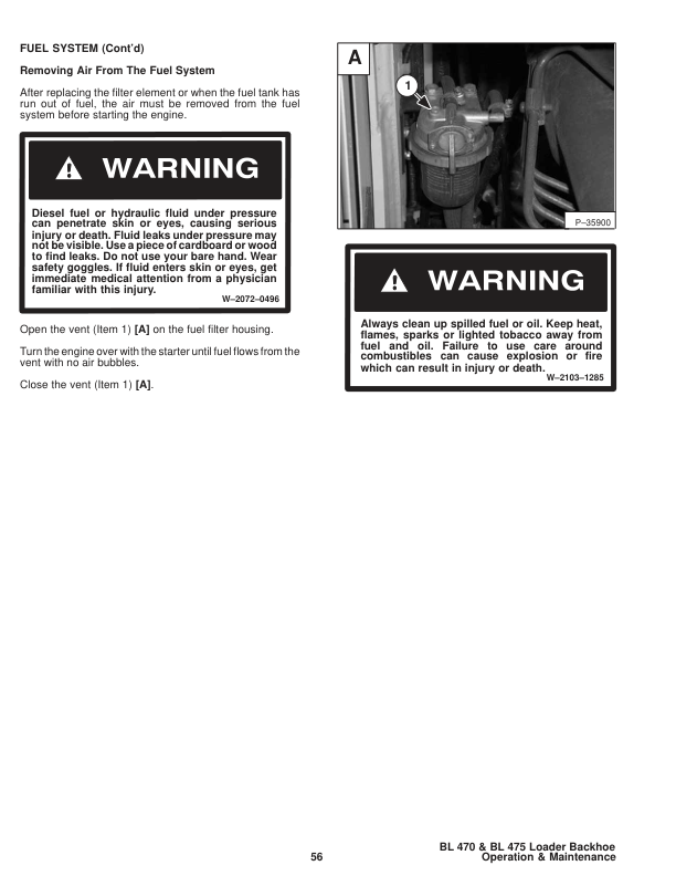 Bobcat Ingersoll-Rand BL-470 BL-475 Backhoe Loader Operation and Maintenance Manual 5705 5719 - Image 10