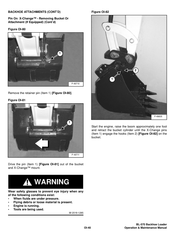 Bobcat Ingersoll-Rand BL-570 Backhoe Loader Operation and Maintenance Manual 572611001 B Series - Image 10