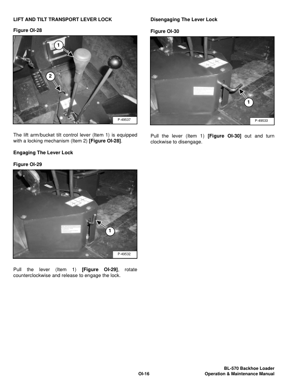 Bobcat Ingersoll-Rand BL-570 Backhoe Loader Operation and Maintenance Manual 572611001 B Series - Image 9