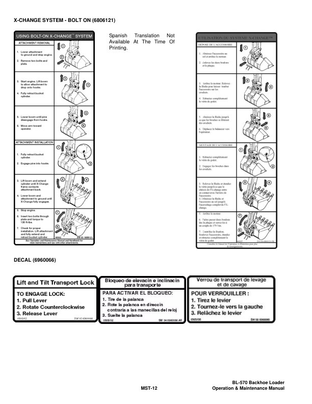 Bobcat Ingersoll-Rand BL-570 Backhoe Loader Operation and Maintenance Manual 572611001 B Series - Image 6