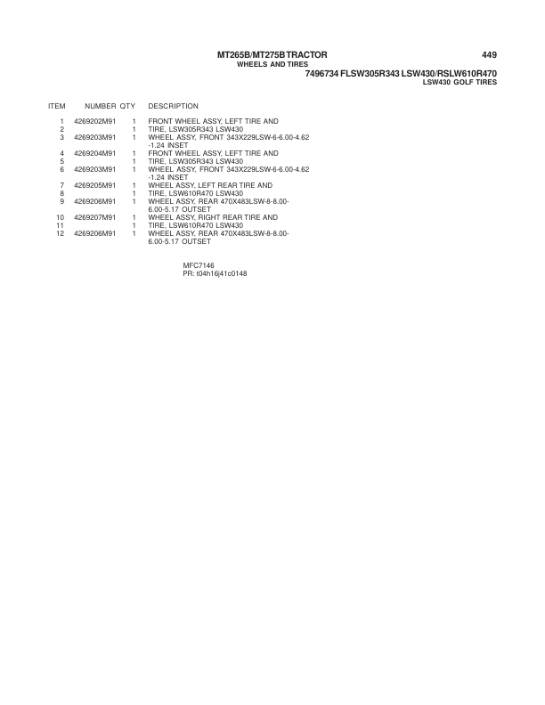 Challenger MT265B MT275B Tractor Parts Manual - Image 11