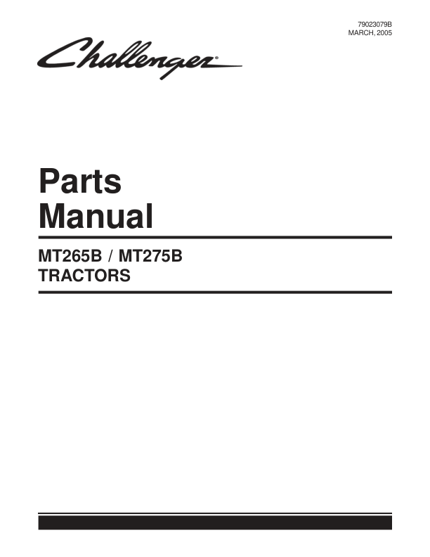 Challenger MT265B MT275B Tractor Parts Manual - Image 2