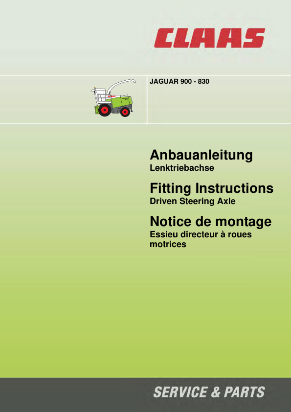 Claas Jaguar 900 830 Forage Harvester Driven Steering Axle Fitting Instructions - Image 2