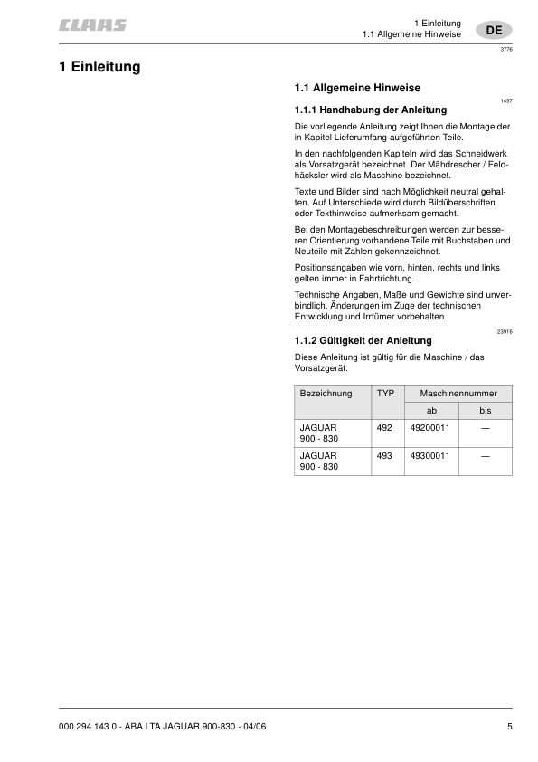 Claas Jaguar 900 830 Forage Harvester Driven Steering Axle Fitting Instructions - Image 4