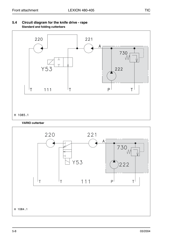 Claas Lexion 480-405 Combine Harvester Technical Systems Hydraulic System Service Manual - Image 6