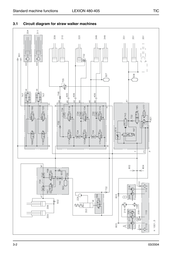 Claas Lexion 480-405 Combine Harvester Technical Systems Hydraulic System Service Manual - Image 8