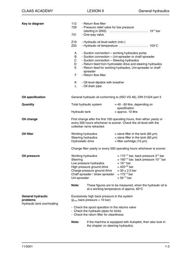 Claas Lexion 480-405 Combine Harvester Technical Systems Hydraulic System Service Manual - Image 4