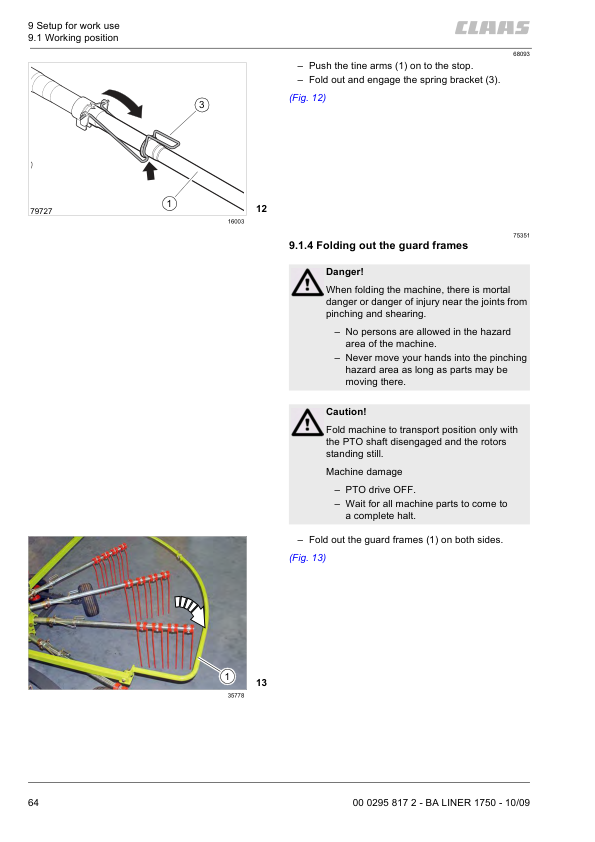 Claas Liner 1750 Swather Operators Manual - Image 10