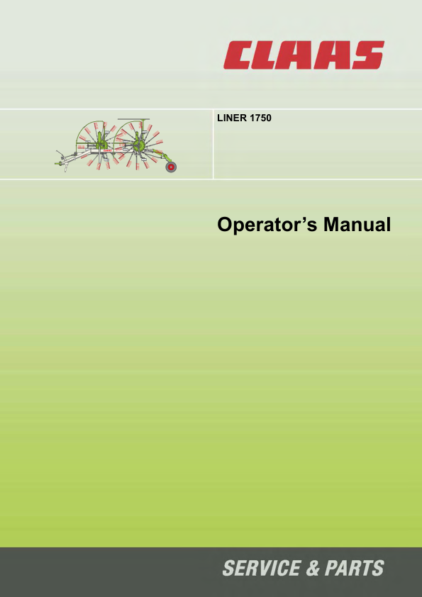Claas Liner 1750 Swather Operators Manual - Image 2