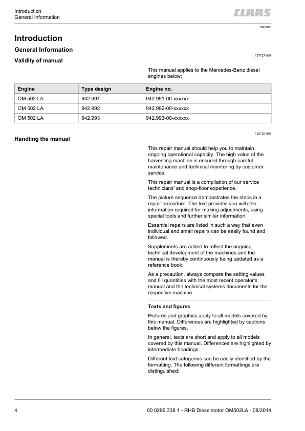 Claas Mercedes Benz OM502LA Engine Repair Manual - Image 4