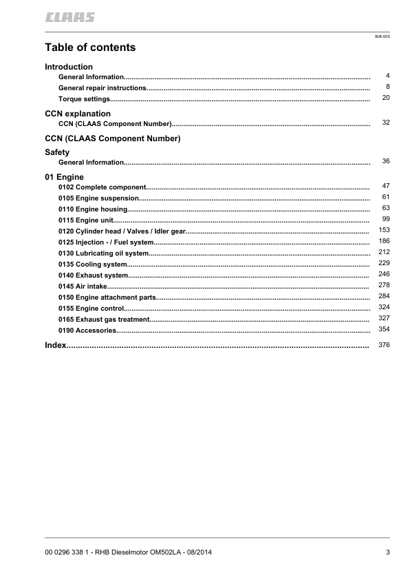 Claas Mercedes Benz OM502LA Engine Repair Manual - Image 3