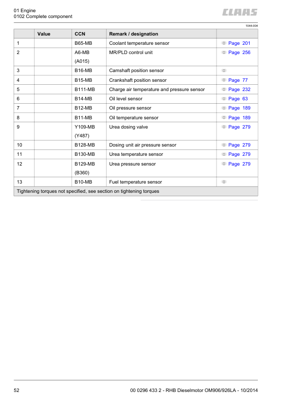 Claas Mercedes Benz OM906LA OM926LA Engine Repair Manual - Image 9