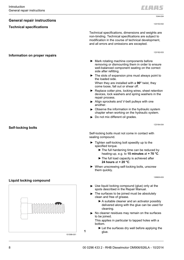 Claas Mercedes Benz OM906LA OM926LA Engine Repair Manual - Image 6